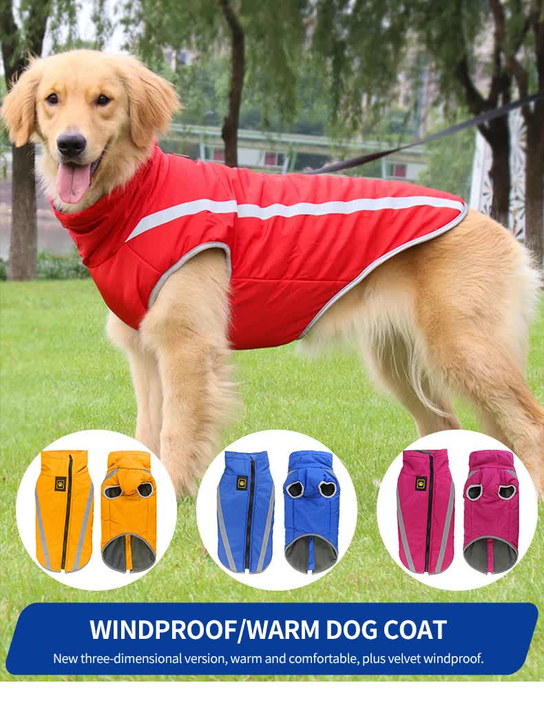 Reflective winter dog jacket for large dogs Australia