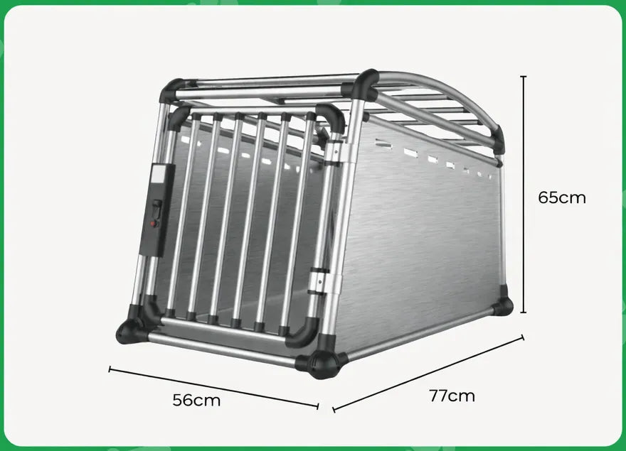 Aluminium Dog Travel Crate Medium — All For Paws Car Transport Kennel 56x65x77cm