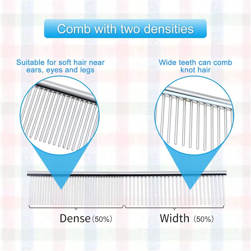 Stainless Steel Dog Comb Pet Grooming Brush Grooming Tools For Small Medium Large Animals Cats Horses (S)