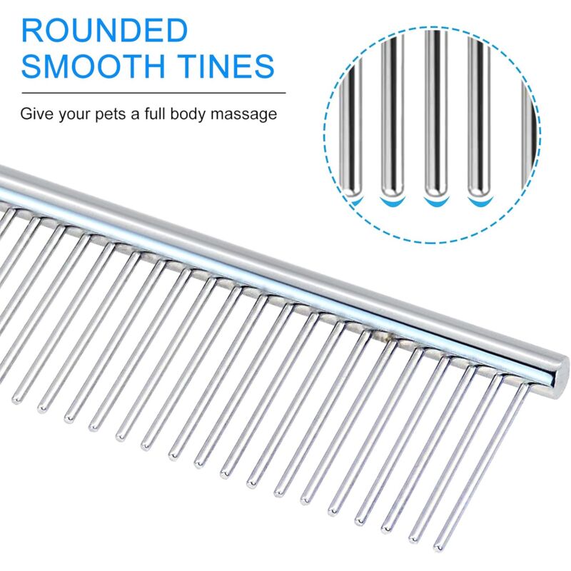 Stainless Steel Dog Comb Pet Grooming Brush Grooming Tools For Small Medium Large Animals Cats Horses (S)