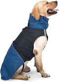 Dog Raincoat - Dog Jacket - Waterproof Winter Dog Jackets - Windproof Dog Jacket - Winter Dog Jacket - Reflective Strip - Perfect for Small Dogs - Medium-Sized Dogs - Blue and Black - Size XL