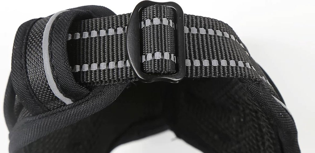 Nixnix - Dog Harness - Size L - Anti-Trek Harness - Dog Harness - Y-Shaped Dog Harness - Reflective - Black