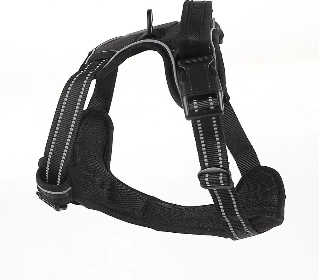 Nixnix - Dog Harness - Size L - Anti-Trek Harness - Dog Harness - Y-Shaped Dog Harness - Reflective - Black