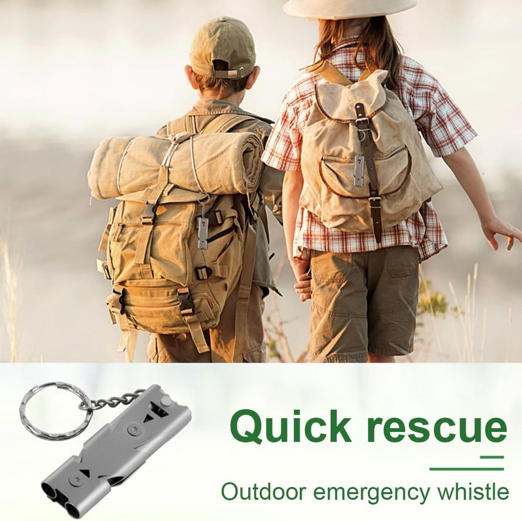Survival Whistle - Keychain - Dog Training Clicker - Easy to Use - Waterproof - Stainless Steel - 2 Pieces - Dog Safety Training - Outdoor - Camping - Kayaking