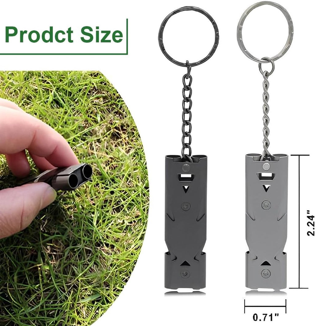 Survival Whistle - Keychain - Dog Training Clicker - Easy to Use - Waterproof - Stainless Steel - 2 Pieces - Dog Safety Training - Outdoor - Camping - Kayaking