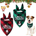 Christmas Dog Bandana - Neck Scarf For Your Pet Bandana Dog Dog Cat - Triangular Cloth - For Small, Medium And Large Puppies - Adjustable Bandana - Red/Green