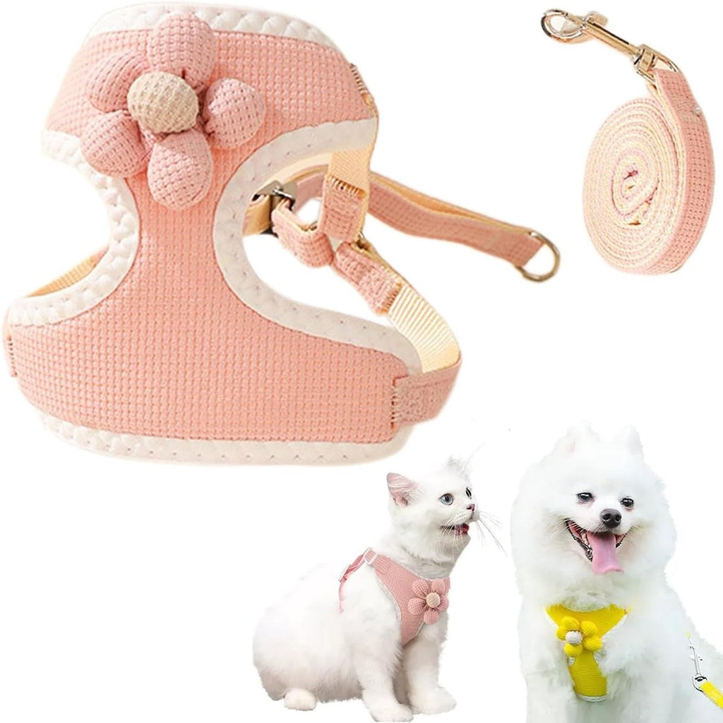 Dog Harness - Dog Harness - Dog Harness for Small Dogs - Anti-Pull Harness - Y-Shaped Harness - Pet Harness - Cat Escape Harness - Adjustable Harness for Small and Medium Dogs (Pink, Size S)