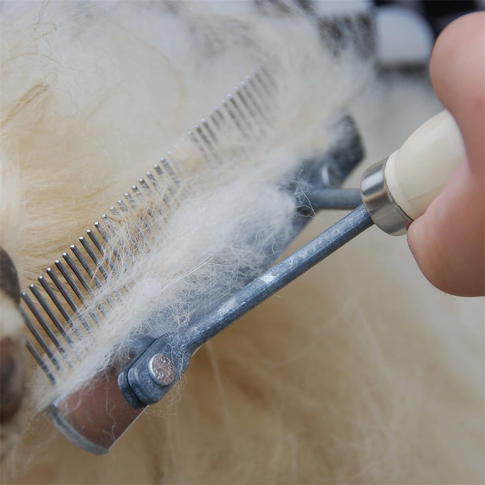 Tutuviw Undercoat Rake for Dogs for Grooming Large Dogs Grooming Brush Long Tooth Undercoat Dog Rake with Wood Handle Deshedding Tool Steel Comb Mane Brush Dog Deshedding Brush