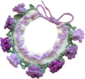 Cat Dog Bandana, Cute Handmade Knitted Yarn Flowers Pet Collar Neck Warmer for Small Medium Dog, Puppy Photo Accessories (Purple,M)