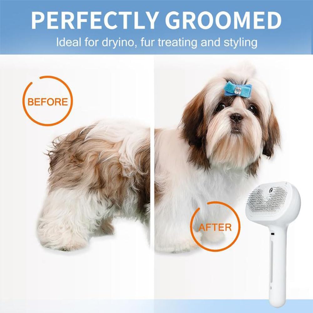Kivori Pet Grooming Brush, Kivori All in One Pet Grooming Brush, 3-in-1 Pet Water Steam Spray Grooming Comb for Cats and Dogs (2pcs-a)