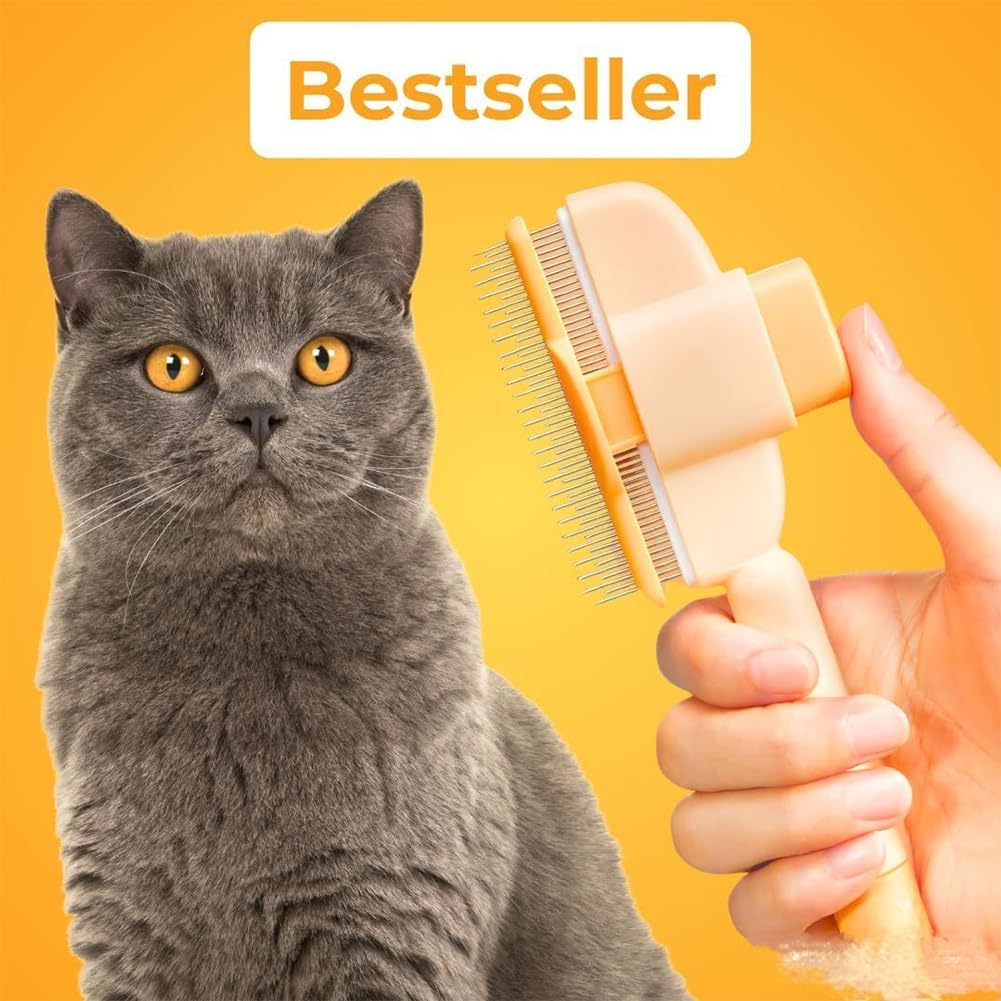 Zen Brush for Cats, New Avatar Zenbrush Cat Comb, Upgrade Self-Cleaning Pet Flea Comb Grooming Brush, Short&long Cat Dogs Multi-function Grooming Brushs for Massaging and Removes Fur (Mix)