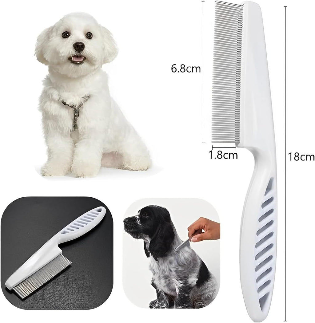 Flea comb for dogs and cats - Dog grooming tool - For removing tear stains, fleas, mange and lice