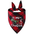 Christmas Pet Triangle Scarf Dog Bandana Pet Wearable Accessories Red Grid - Christmas Hat
