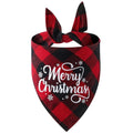 Christmas Pet Triangle Scarf Dog Bandana Pet Wearable Accessories Red Grid - Merry Christmas