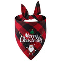 Christmas Pet Triangle Scarf Dog Bandana Pet Wearable Accessories Red Grid - Santa Claus