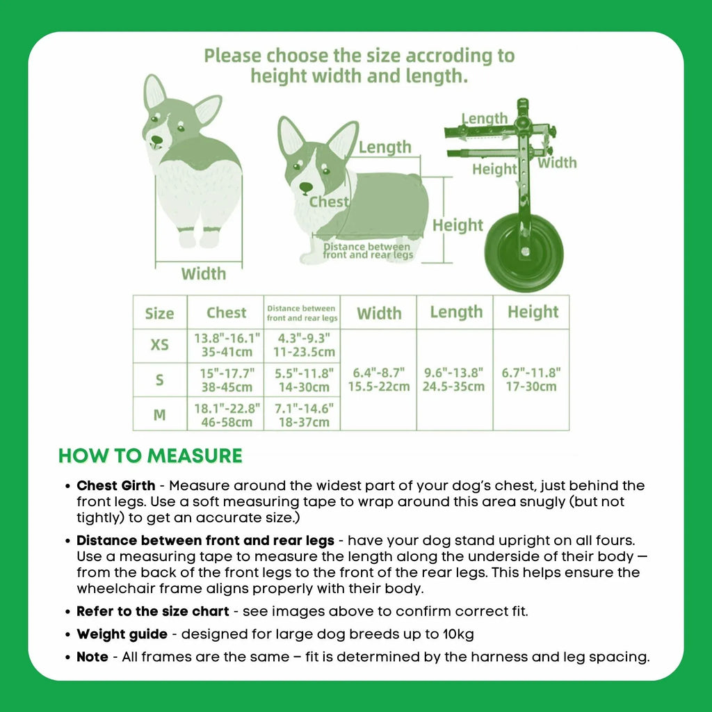 Rooster Farms Replacement Harness for Dog Wheelchair XS - Little Dogs Up to 10Kg