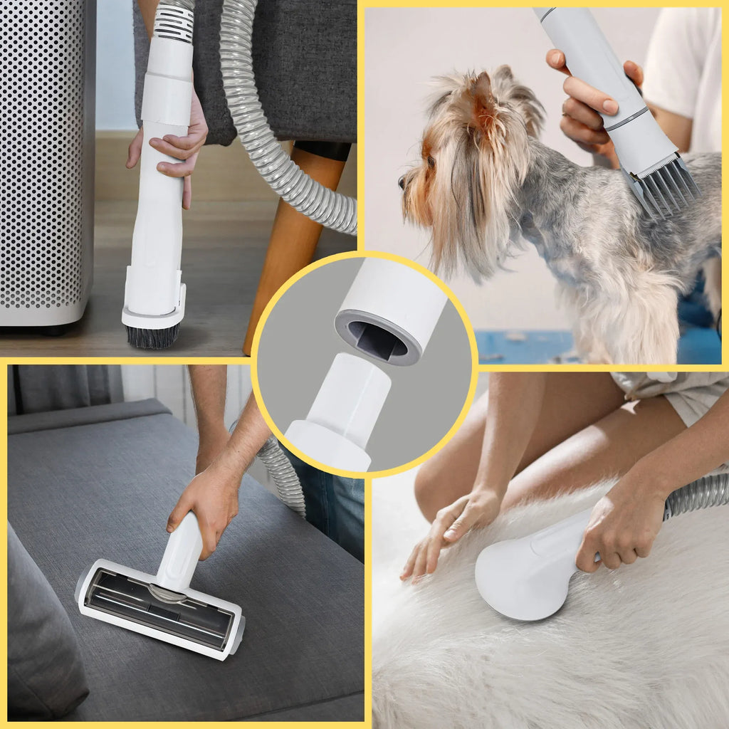 Furtastic 8-in-1 XL Pet Grooming Vacuum Kit 3L Dog & Cat Hair Trimmer Clipper Shedding Tool Set HEPA Filter