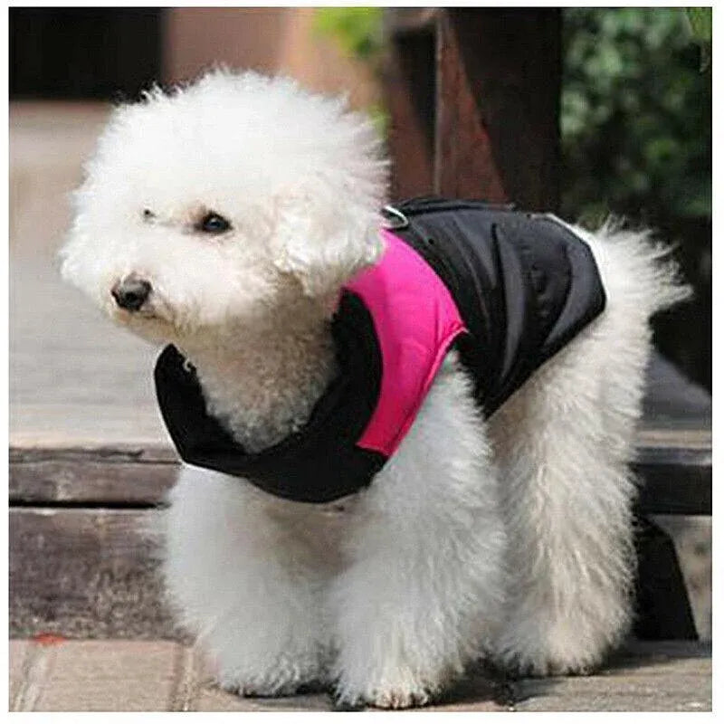 L Size Large Dog Jacket Padded Waterproof Pet Clothes Warm Windbreaker Vest Coat Winter - Red