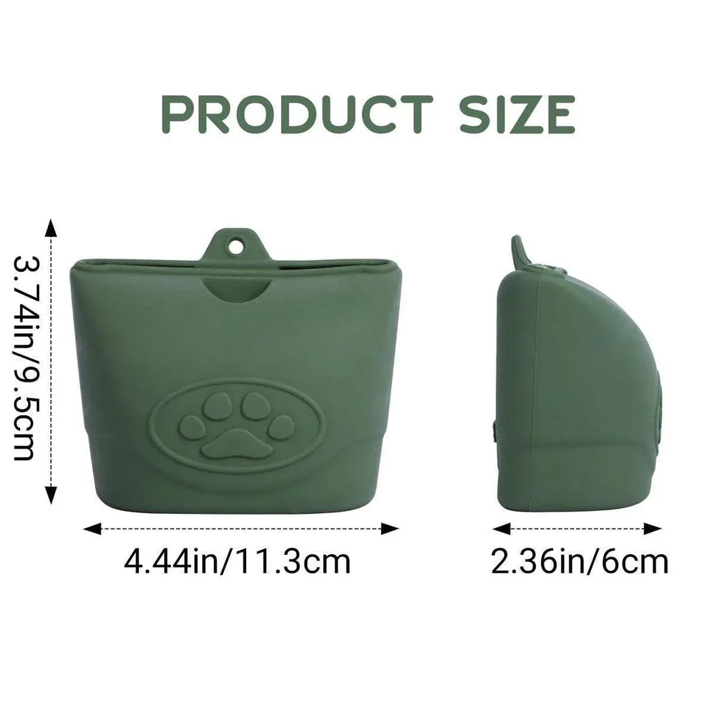 Portable Dog Food Bag Outdoor Walking Travel Feeding Pouch Pet Supplies - Dark Green