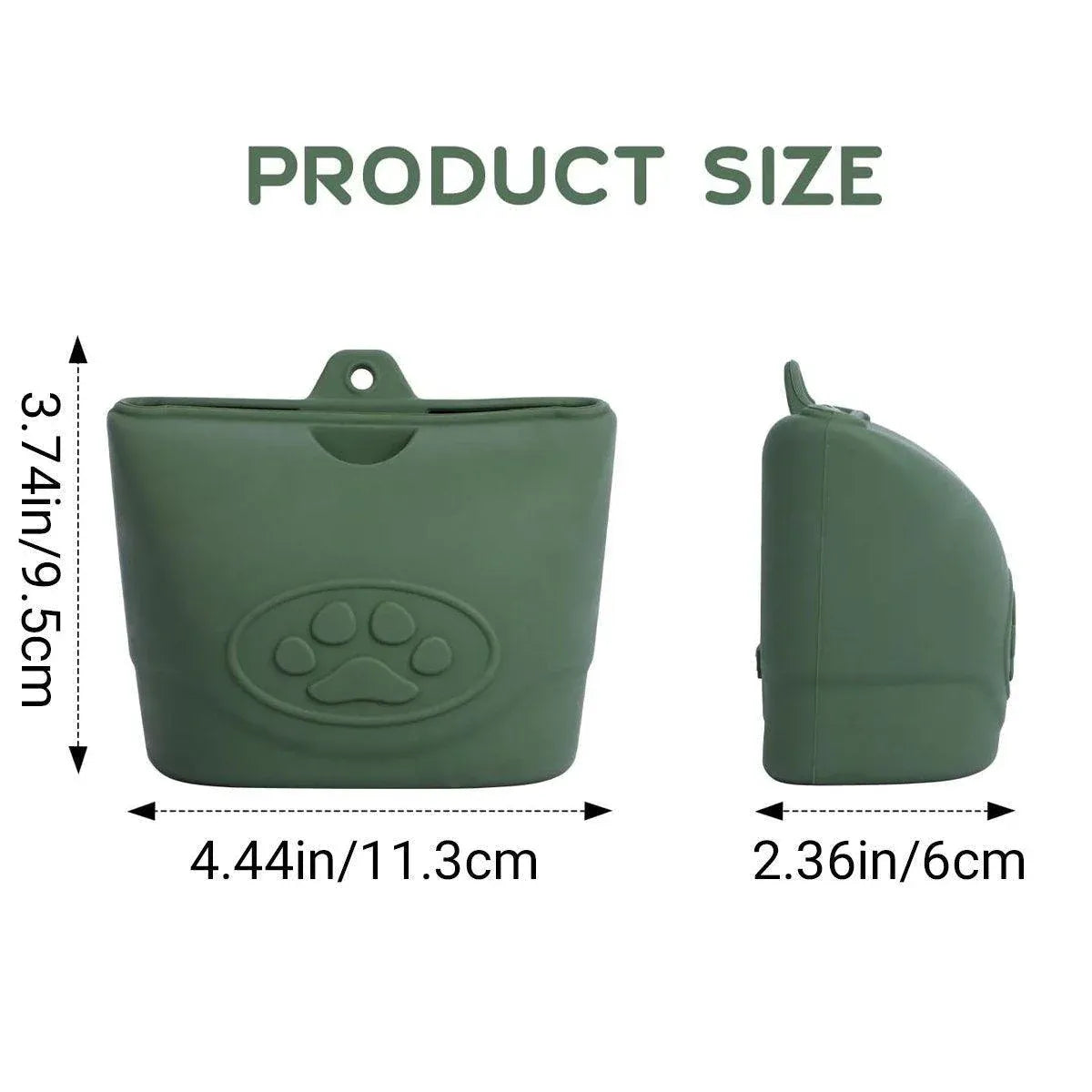 Portable Dog Food Bag Outdoor Walking Travel Feeding Pouch Pet Supplies - Dark Green