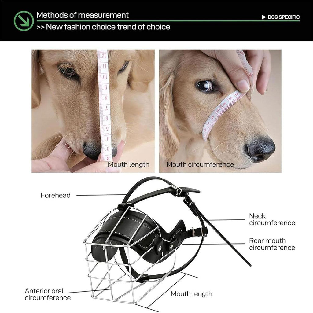 Anti Bite Anti Bark Dog Muzzle Mouthguard Adjustable for Small Medium Large Dogs - Black-M