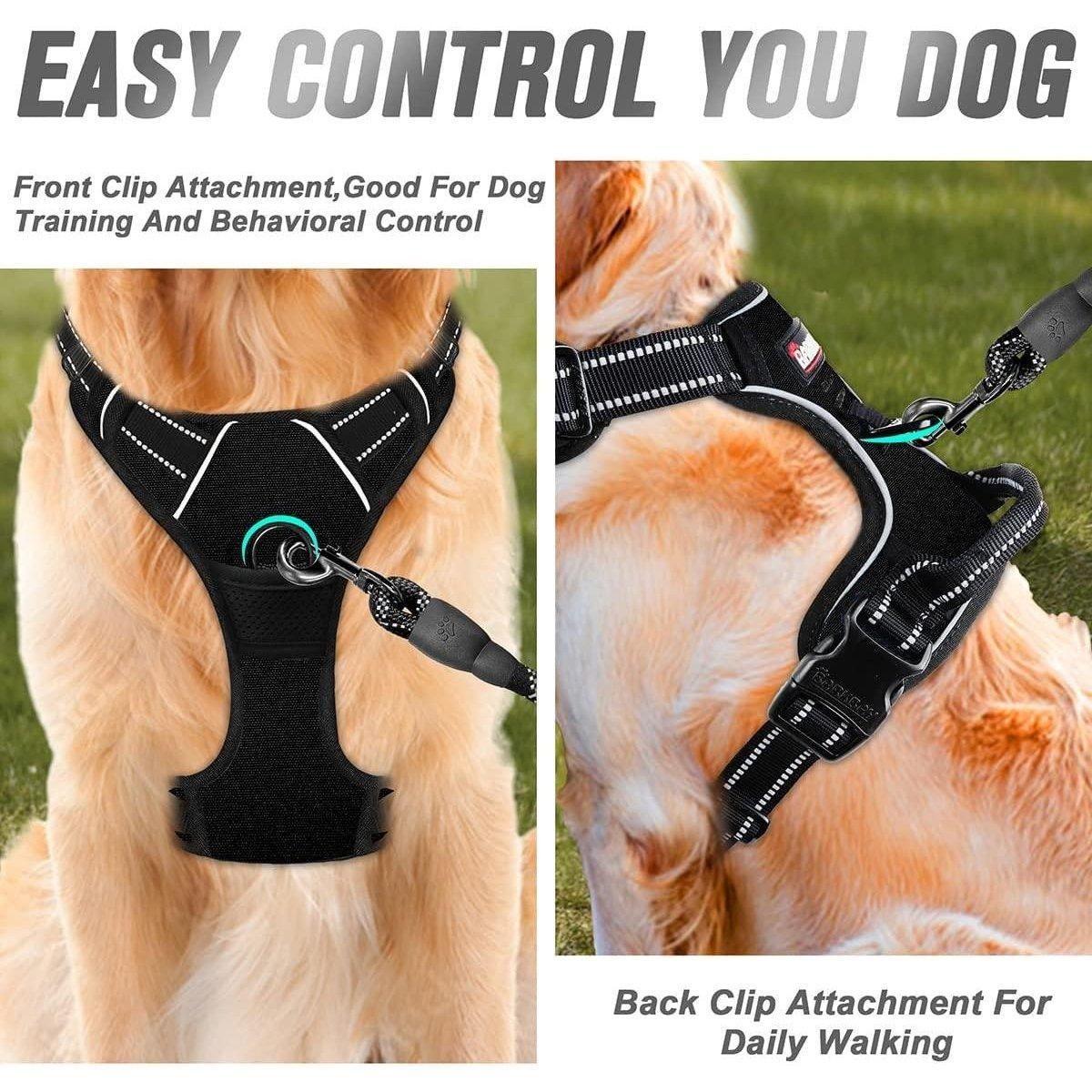 No-Pull Dog Harness Vest – Reflective, Adjustable Fit, S to XL