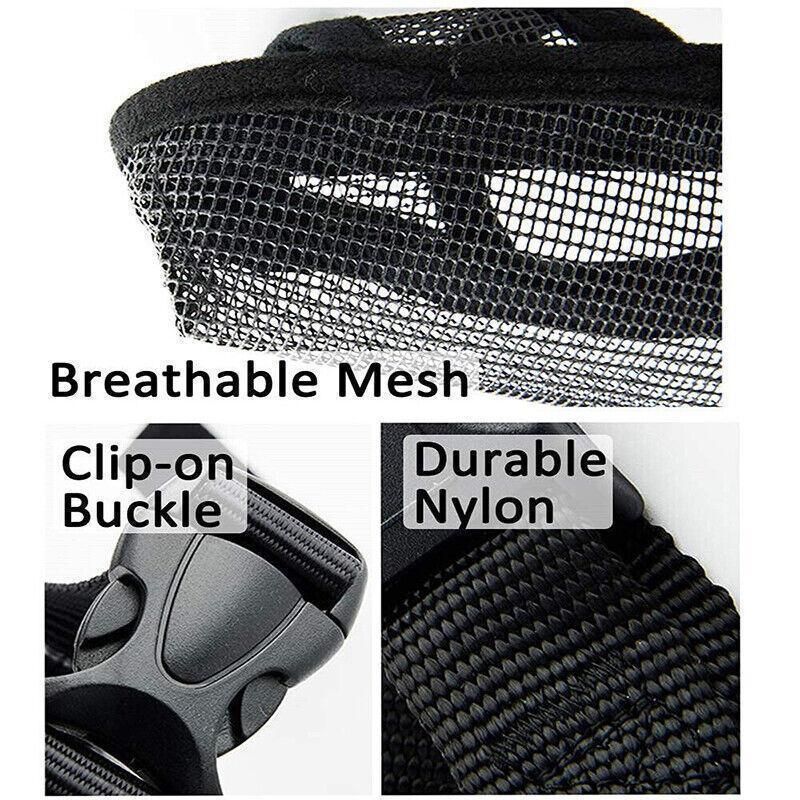 Adjustable XL Size Pet Dog Mask Mouth Muzzle Anti Barking Bite Stop Chewing Mask - Black