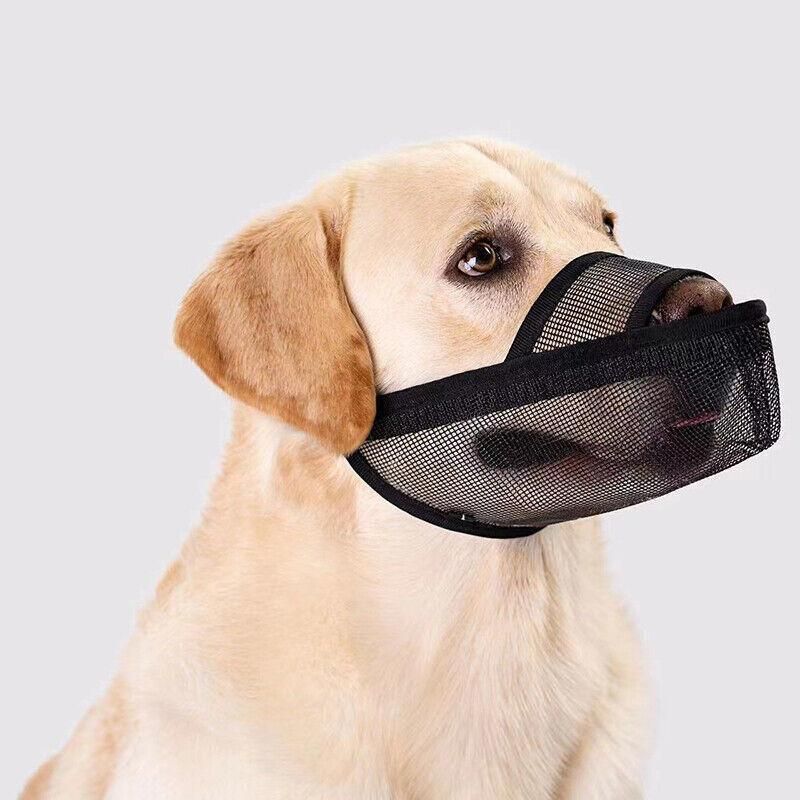 Adjustable XL Size Pet Dog Mask Mouth Muzzle Anti Barking Bite Stop Chewing Mask - Black
