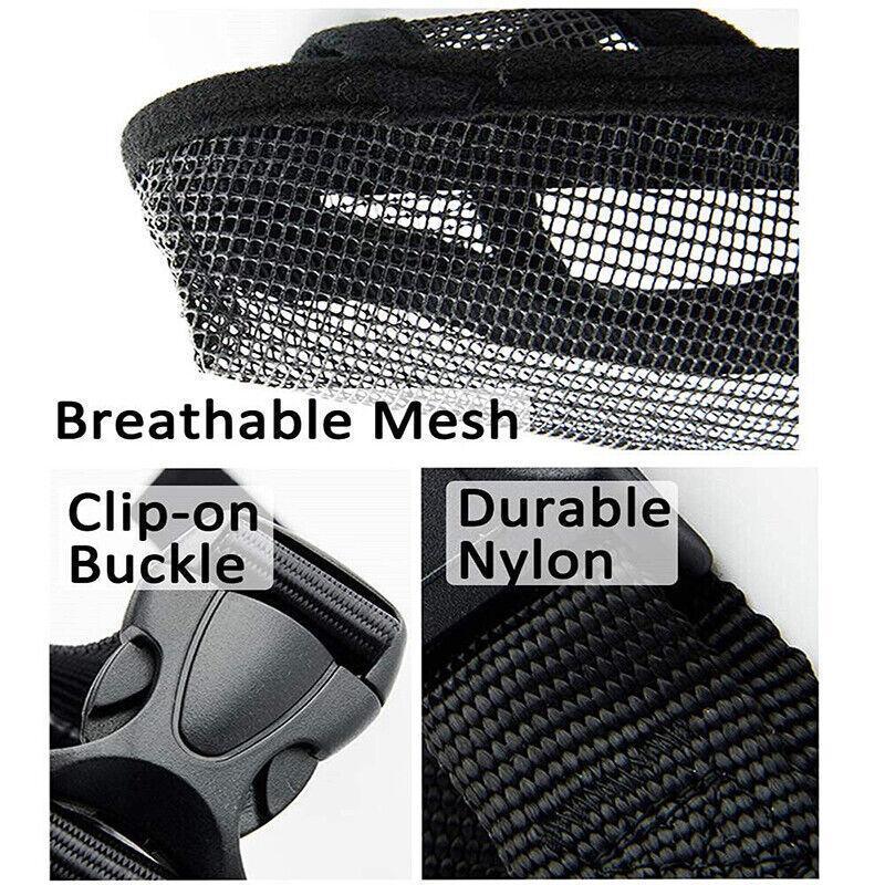 Adjustable XXS Size Pet Dog Mask Mouth Muzzle Anti Barking Bite Stop Chewing Mask - Black