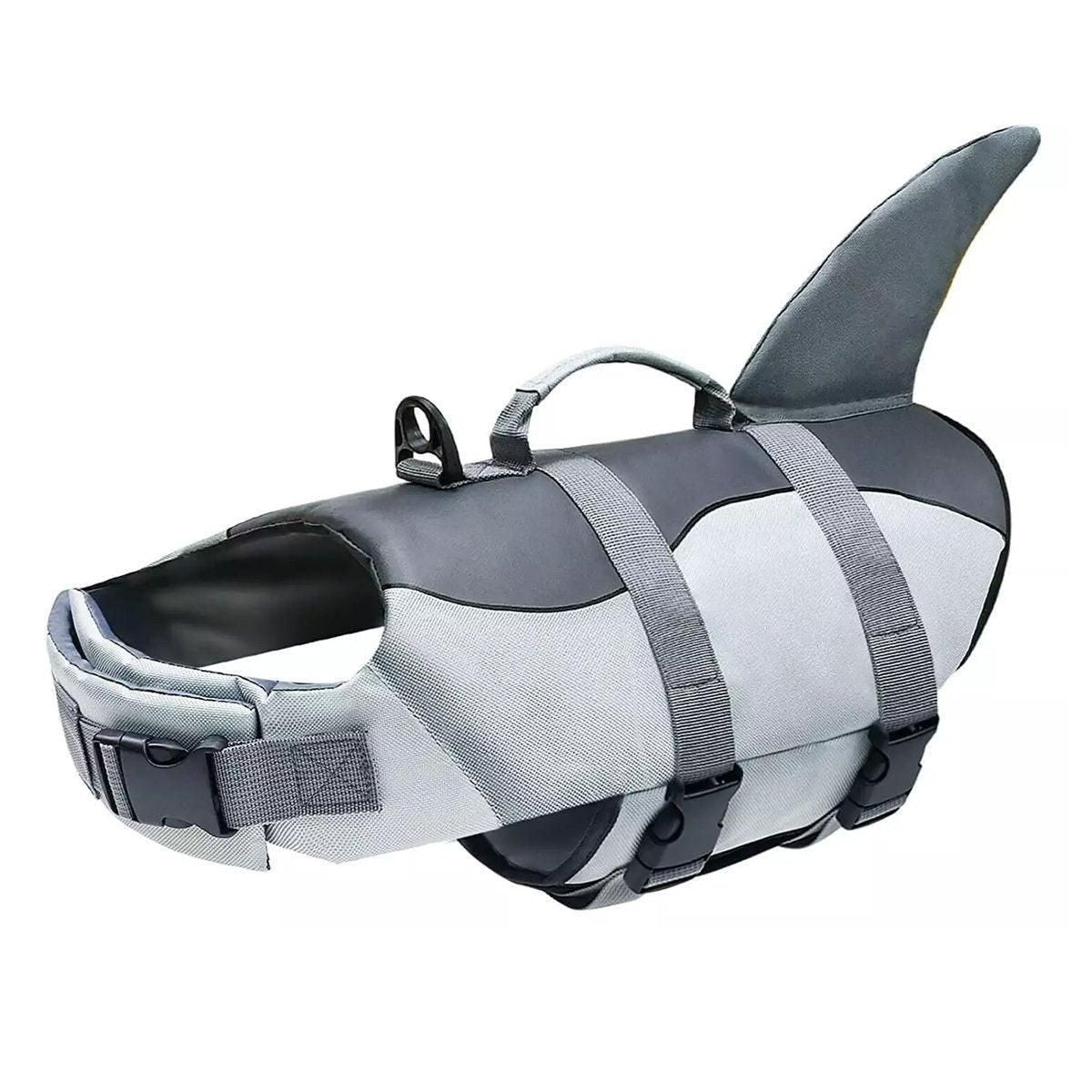 Pet Life Jacket Dog Swim Vest Outdoor Water Gear for Summer Swimming Activities - Grey XL
