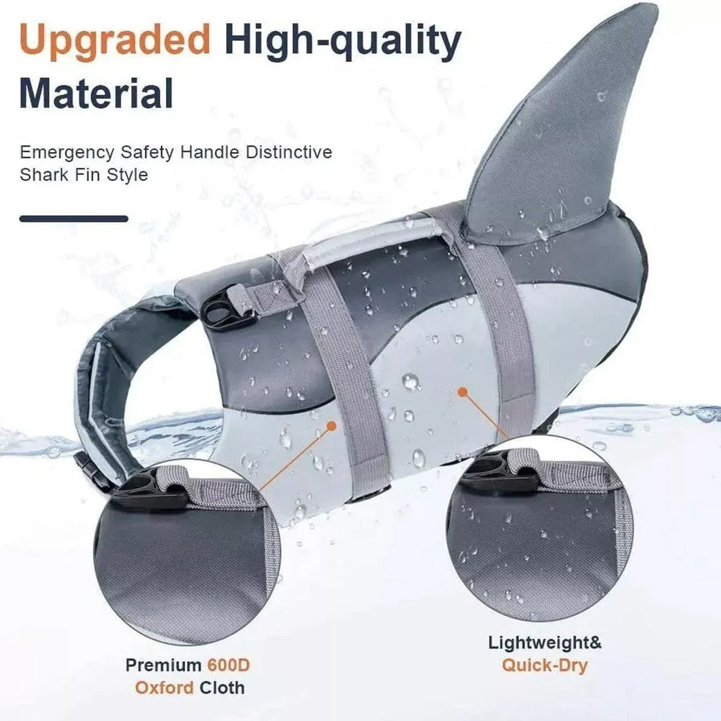 Pet Life Jacket Dog Swim Vest Outdoor Water Gear for Summer Swimming Activities - Grey XL