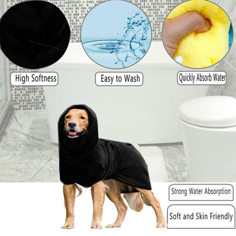 Dog Puppy Hoodies Jacket Solid Coat Pet Winter Soft Warm Clothes S-5XL Black - 4XL