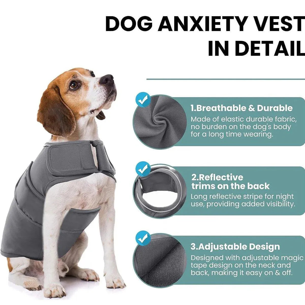 Pet Comfort Dog Relief Vest Jacket Soft Anxiety Coat for Small Medium Large Dogs - XL