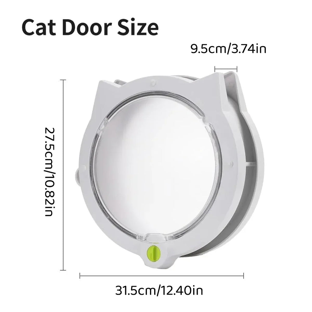 Cat Ear Pet Door for Cats and Dogs Easy In and Out Access Durable Pet Supplies - White
