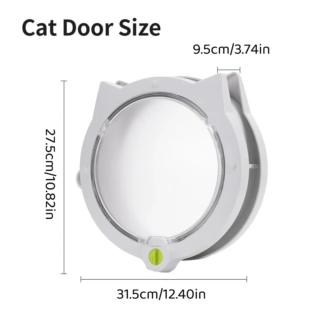 Cat Ear Pet Door for Cats and Dogs Easy In and Out Access Durable Pet Supplies - White