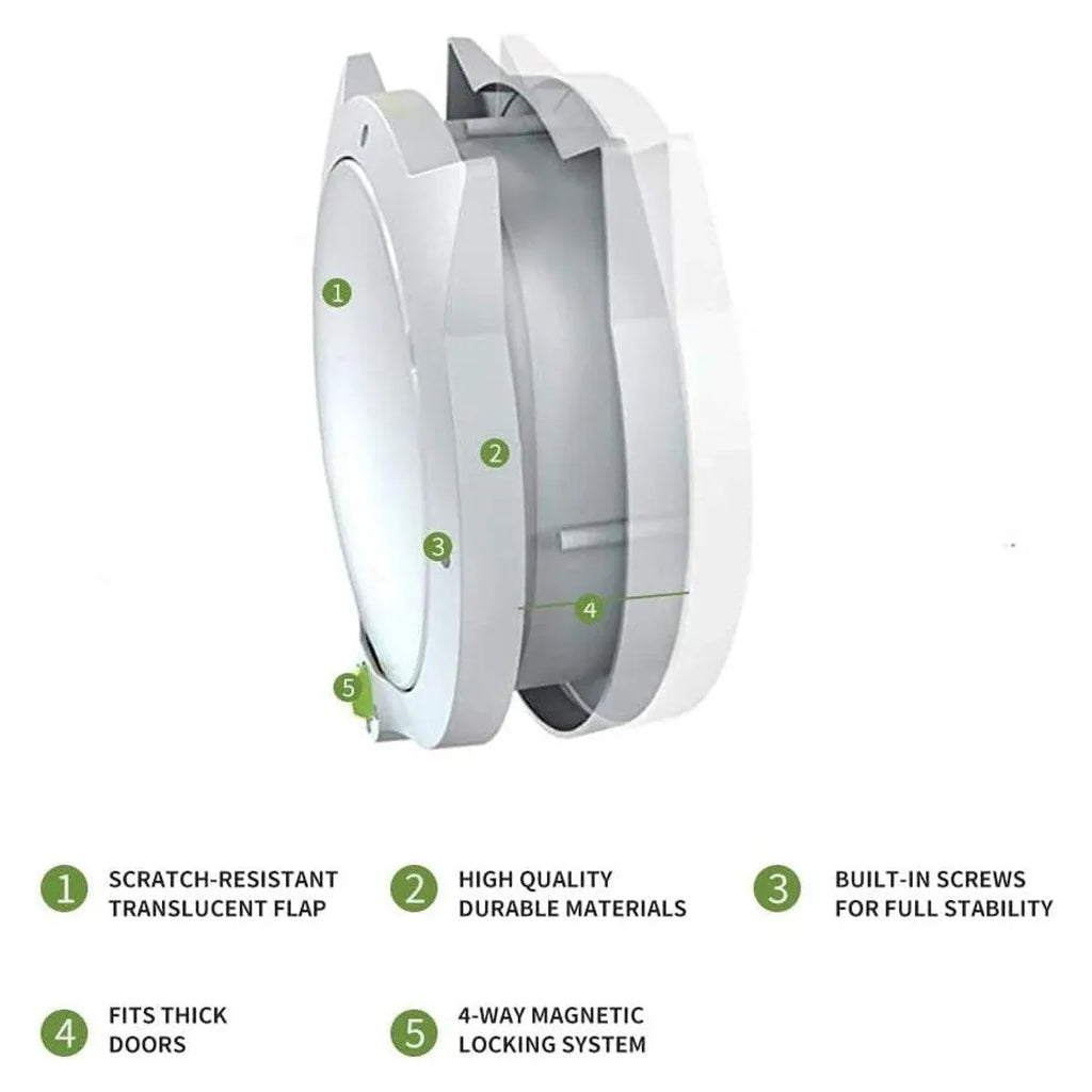 Cat Ear Pet Door for Cats and Dogs Easy In and Out Access Durable Pet Supplies - White