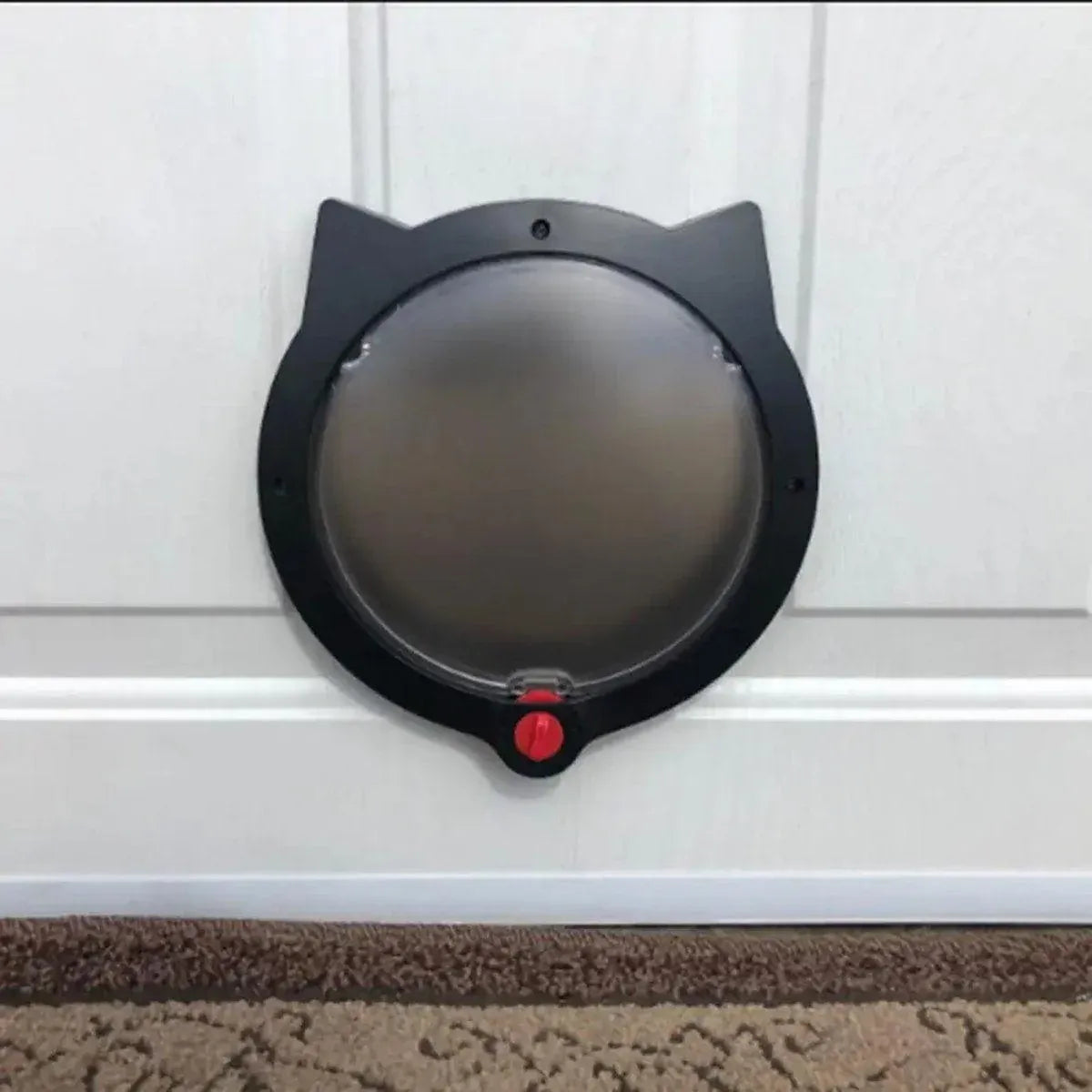 Cat Ear Pet Door for Cats and Dogs Easy In and Out Access Durable Pet Supplies - White