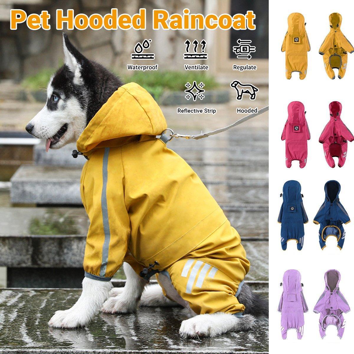 Waterproof Four Corner Pet Raincoats In Large Medium And Small Sizes Are Suitable For Dogs - Blue - XXL