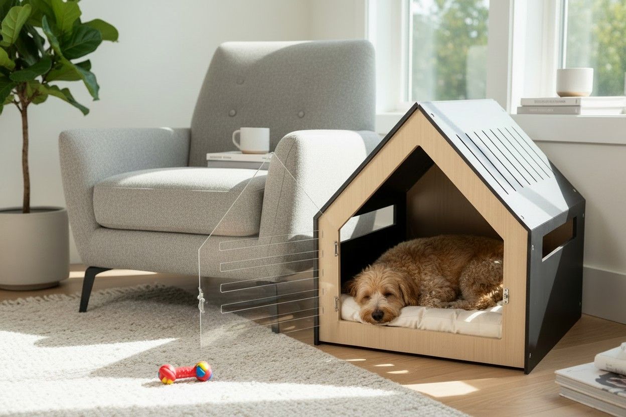 Modern Pet House Dog Crate (Black)