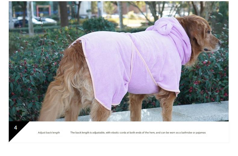 Pink Hooded Dog Bathrobe - Super Absorbent, Adjustable Fit, Cozy Pet Towel (Size : XS)