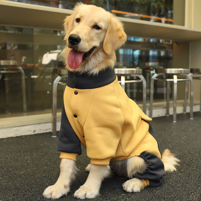 5XL Recommended 40-50 Pounds Yellow Autumn-Winter Dog Hoodie for Medium to Large Breeds - Golden Retriever & Labrador