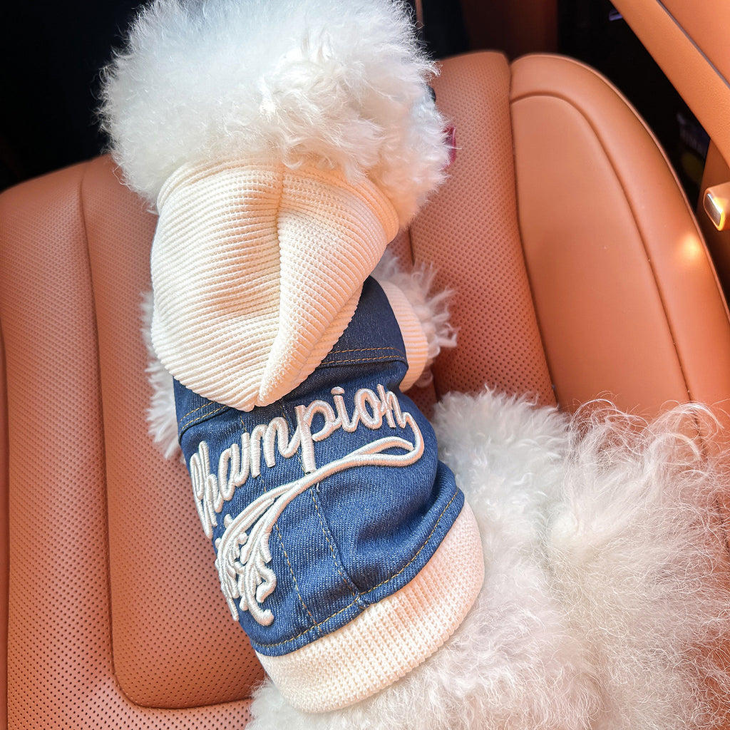 M-Approximately 8kg Champion Cowboy JerMey Denim VeMt Jacket for DogM and CatM - Mpring, Mummer, and Autumn Wear