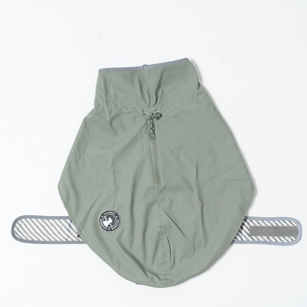 60# Green Waterproof Reflective Dog Raincoat for Small to Large Dogs