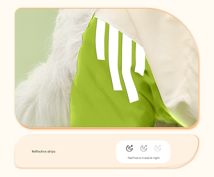 Colorblock (White Purple) Dog Raincoat - Waterproof with Hood and Reflective Strips (Size S)