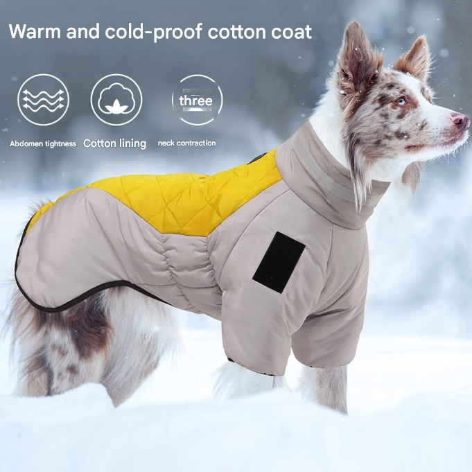 Greyish purple Reflective Winter Dog Coat - Waterproof Puffer Vest with Harness D-Ring for Outdoor Walks(6XL)