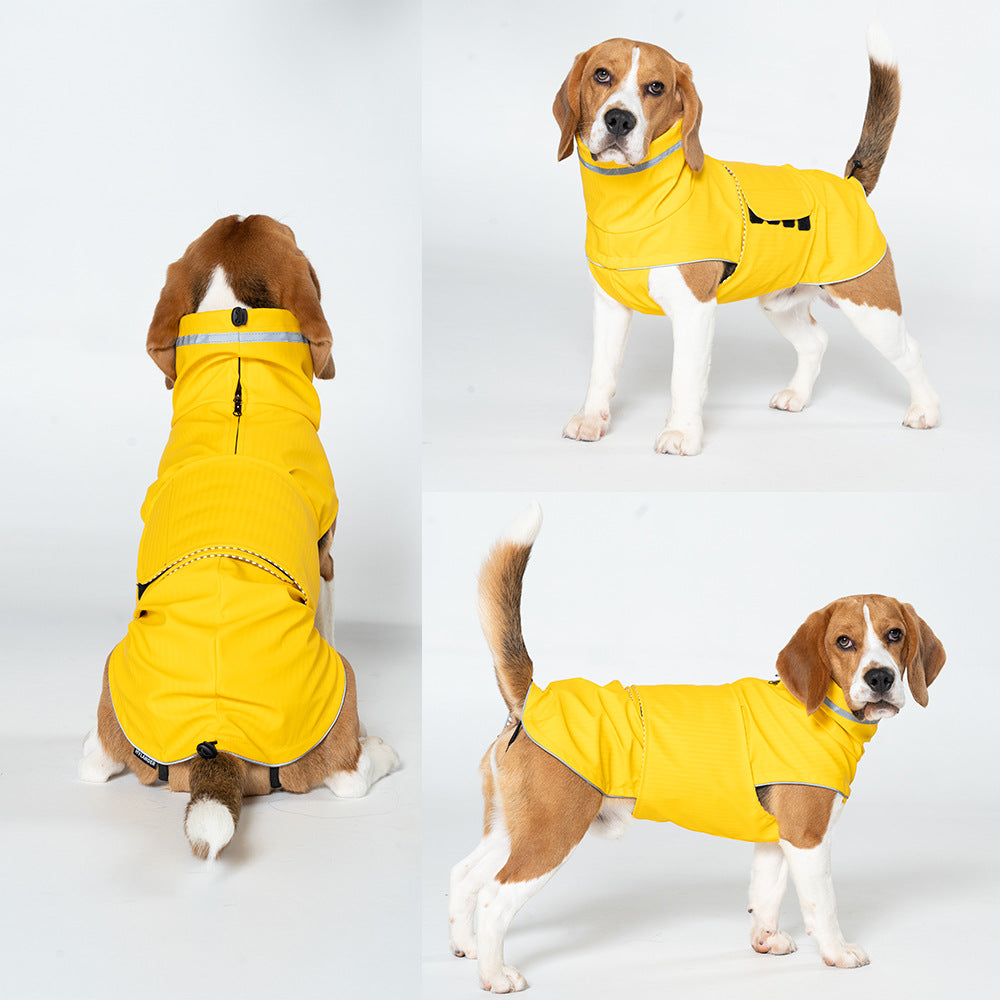 XS Dark Blue All-Season Pet Raincoat - Waterproof & Dustproof High-Collar Dog Windbreaker for Spring