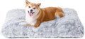 Luxury Long Plush Pet Bed Mat Faux Fur Crate Pad 80x55cm Light Grey Soft Warm Cushion for Medium to Large Dogs