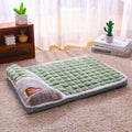 Thickened Pet Sofa Bed L Size 60x40cm Green Dog Mat with Integrated Pillow Soft Washable Sleeping Pad for Dogs and Cats All Season Comfort