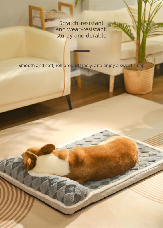 Thickened Soft Pet Bed Mat M Size Light Green Comfortable Dog Sleeping Pad Washable Cushion for Medium Dogs and Cats All Season Home Decor