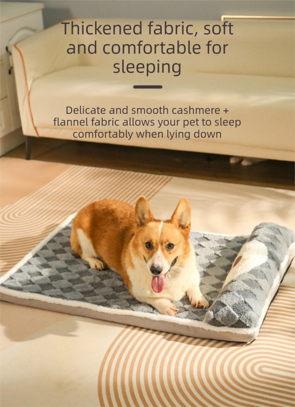 Thickened Soft Pet Bed Mat L Size Light Green Comfortable Large Dog Sleeping Pad Washable Cushion for Big Dogs and Cats All Season Use